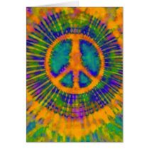 Psychedelic Tie Dye Peace Sign Cards