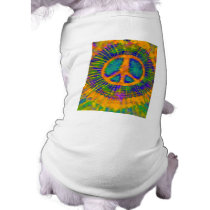 Psychedelic Tie Dye Peace Sign Dog Shirt