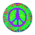 Psychedelic Tie Dye Peace Sign magnets