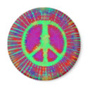 Psychedelic Tie-Dye Peace Sign magnets