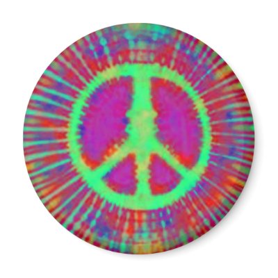 Psychedelic Tie-Dye Peace Sign Magnet by makelovenotwar