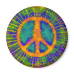 Psychedelic Tie Dye Peace Sign magnets