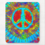 Psychedelic Tie Dye Peace Sign Mouse Pad