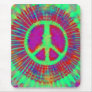 Psychedelic Tie-Dye Peace Sign Mouse Pad