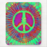 Psychedelic Tie-Dye Peace Sign mousepads