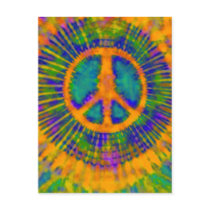 Psychedelic Tie Dye Peace Sign Post Cards