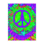 Psychedelic Tie Dye Peace Sign postcards