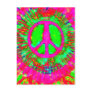 Psychedelic Tie Dye Peace Sign Postcard