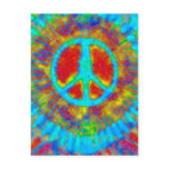 Psychedelic Tie Dye Peace Sign postcards