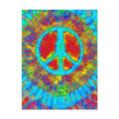 Psychedelic Tie Dye Peace Sign Postcards by makelovenotwar