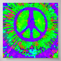 Psychedelic Tie Dye Peace Sign posters