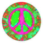 Psychedelic Tie Dye Peace Sign stickers