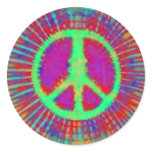 Psychedelic Tie-Dye Peace Sign stickers