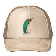 Psychedelic Trout Fishing Trucker Hat