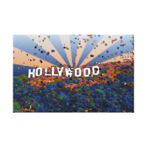Psychedelic USA - Hollywood Sign A1 Canvas Print