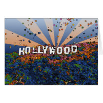 Psychedelic USA - Hollywood Sign A1 Greeting Cards