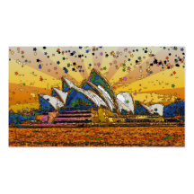Psychedelic World: Sydney Skyline A1 Business Card Template