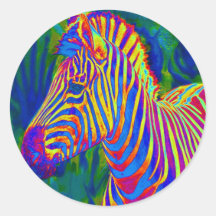 psychedelic zebra stickers