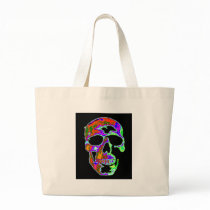 Psychedellic Skull Canvas Bags