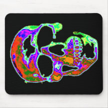 Psychedellic Skull Mouse Pads