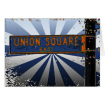 Psychedlic NYC: Union Square Street Sign A1 Greeting Card