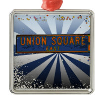 Psychedlic NYC: Union Square Street Sign A1 Christmas Ornament