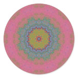 Psychedlic Pink Lace Fractal Mandala Stickers