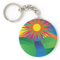 Psychedlic Sun Key Chain