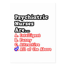 Psychiatric Nurse Quiz...Joke Post Card