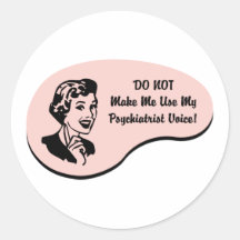 Psychiatrist Voice Round Sticker