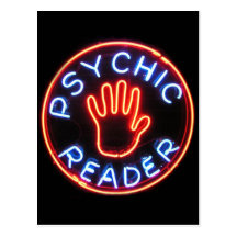 Psychic Reader Neon Sign Postcard
