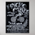 Psycho Cycles For Path or Road - Vintage Bike Ad posters