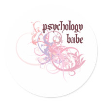 Psychology Babe Round Stickers