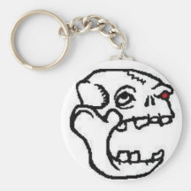 Psychotic Skull Keychain