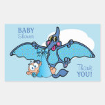 Pterodactyl Dinosaur It's a Boy Baby Shower Rectangular Stickers
