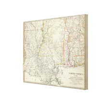Pts of Louisiana, Ark, Miss, Ala, Florida Stretched Canvas Print
