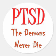 PTSD ROUND STICKERS