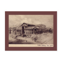 Public Library, New York City Vintage Postcard