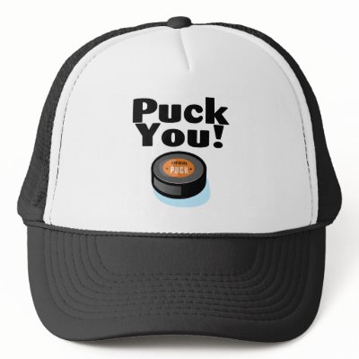 Puck You (Hockey) Mesh Hat by TeeZazzle