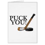Puck You Hockey Stick and Puck Card