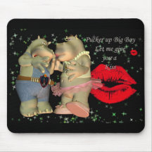 Pucker up Big Boy Birthday Hippo Mouse Mats