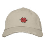 pucker up lips hat embroidered hats