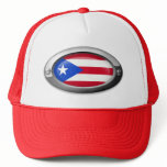 Puerto Rican Flag in Steel Frame hats