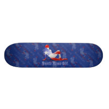 Puerto Rican Girl Silhouette Flag Skate Boards