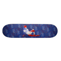 Puerto Rican Girl Silhouette Flag Custom Skate Board