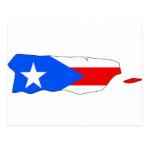 Puerto Rico Flag Map Postcard