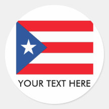 Puerto Rico Flag Round Sticker