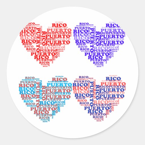 Puerto Rico Hearts Products Sticker