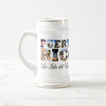 Puerto Rico La Isla Del Encanto Montage Beer Stein Mug