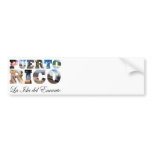 Puerto Rico La Isla Del Encanto Montage bumper stickers